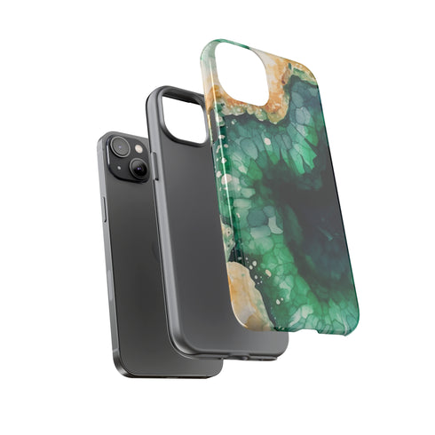 Green Geode in Watercolor - Impact Resistant Phone Case